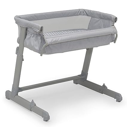 Delta Children Gap babyGap Whisper Bedside Bassinet Sleeper with Breathable Mesh and Adjustable & Gap babyGap Deluxe Play Yard, Grey Stripes