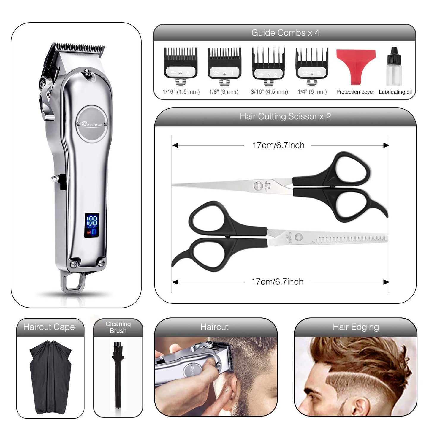 3-in-1 Waterproof Hair Trimmer