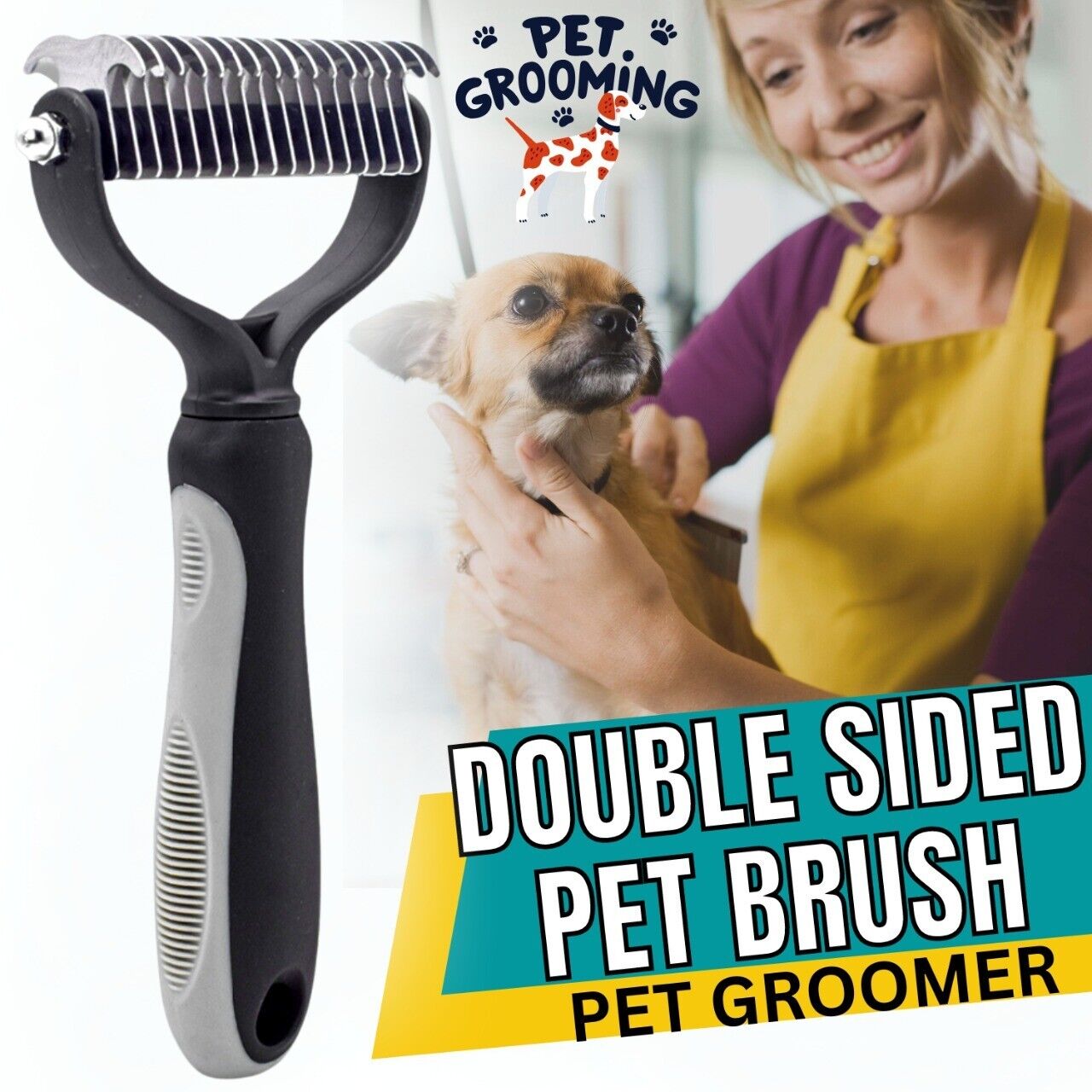 Professional 2-Comb Shedding Brush