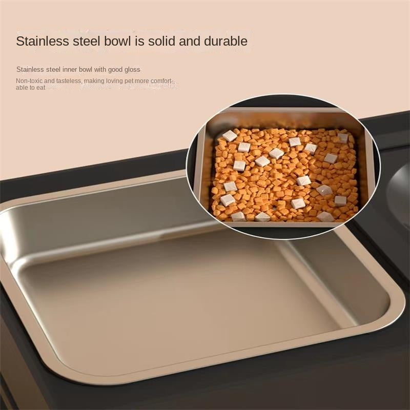 Adjustable Height Double Bowls with Stainless Steel Stand